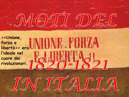 MOTI DEL 1820-1821 IN ITALIA - Istituto Professionale di Stato "G