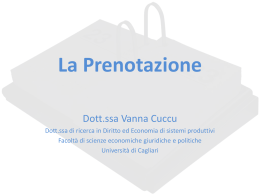La Prenotazione - I blog di Unica