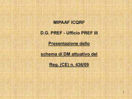 Presentazione del MIPAAF dello schema di DM