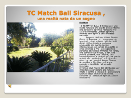 TC Match Ball Siracusa , una realt&agrave; nata da un sogno