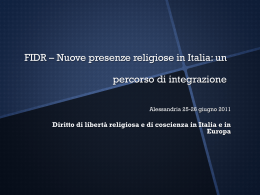 Il diritto alla libertà religiosa in Italia e in Europa. Profili
