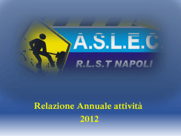 Relazione annuale 2012
