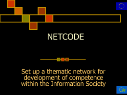 NETCODE project: setting up a thematic network for