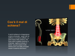 Cos`è il mal di schiena?
