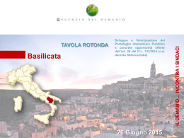 Incontro con i comuni della Basilicata 26 giugno 2015