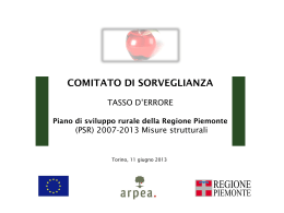 Il tasso di errore nel PSR Piemonte (Anna Valsania