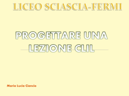 Progettare una lezione M.Lucia Ciancio - Sciascia