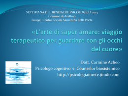 L`arte di saper amare: viaggio terapeutico per guardare con gli occhi
