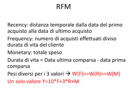 Punteggio RFM - ICAR-CNR