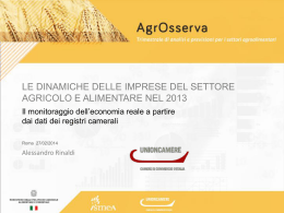 Le dinamiche delle imprese del settore agricolo e