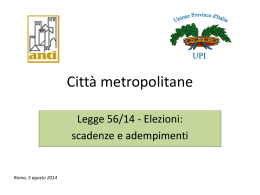Adempimenti Elezioni Città metropolitane (a cura