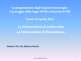 Dalla 46/90 al Decreto 37/2008 - Collegio dei periti industriali e dei