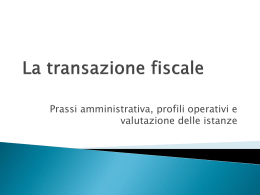La transazione fiscale