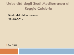 Diapositiva 1 - Università degli Studi Mediterranea