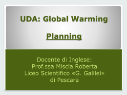 UDA GLOBAL WARMING Presentation Prof. Miscia Roberta