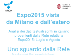 Expo2015 vista da Milano e dall`estero