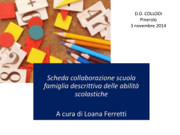 slides – Scheda collaborazione dsa – dgr 16 Collodi 3 novembre 2014