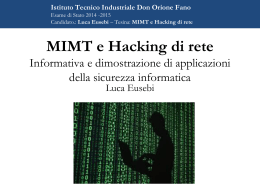 MIMT e Hacking di rete Informativa e dimostrazione di applicazioni