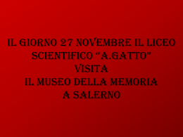 Il giorno 27 Novembre il Liceo Scientifico *A. Gatto* visita