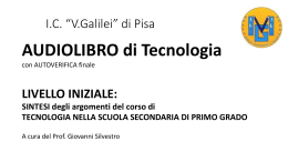 Educazione tecnica - Prima Galilei - Pisa