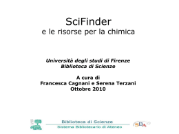 Presentazione a Scifinder - Università degli Studi di Firenze