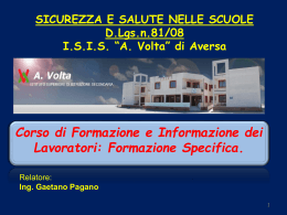 SICUREZZA E SALUTE NELLE SCUOLE