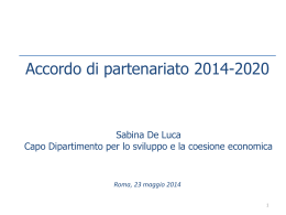 Accordo di partenariato 2014-2020_Sabina De Luca