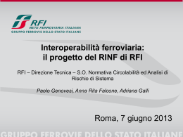 Interoperabilità ferroviaria: il progetto del RINF di RFI - Dits-roma