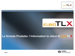 Le Schede Prodotto: l`information to client di EuroTLX Introduzione