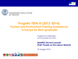 Il progetto TEEN III - Università degli Studi di Trento