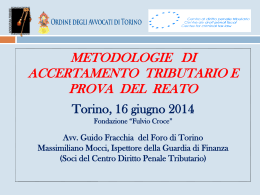 Metodologie di accertamento tributario e prova del reato penale
