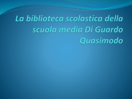 La biblioteca scolastica della scuola media di Guardo Quasimodo