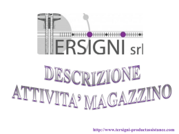 Presentazione magazzino - Tersigni srl product assistance website