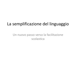 La semplificazione del linguaggio