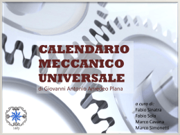 Presentazione - Calendario Meccanico Universale