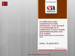 SEMINARIO CERTIFICAZIONE 1 LATINA