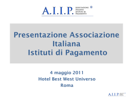 Presentazione Associazione Italiana Istituti di Pagamento