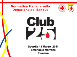 Normativa Italiana sulla Donazione di Sangue (mie)