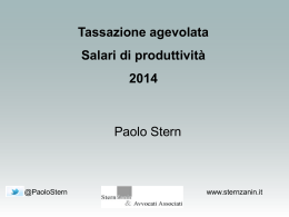 Convegno 2014.05.27 Detassazione 2014 Paolo Stern