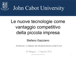 Le nuove tecnologie come vantaggio competitivo della piccola