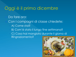 Oggi &egrave; il primo dicembre