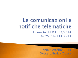 Le comunicazioni e notifiche telematiche