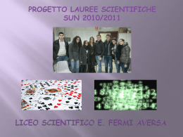 Presentazione studenti - Piano Lauree Scientifiche