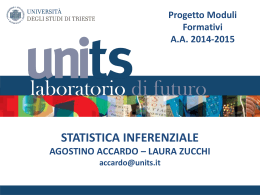 Lezioni di Statistica Inferenziale (MODULI FORMATIVI 2015)