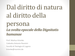 Krienke, Dal diritto di natura al diritto della persona, Conferenza