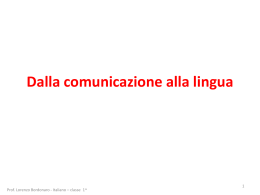 Dalla comunicazione alla lingua