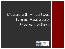 Modello di stima dei flussi turistici in Provincia di Siena