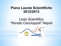 Piano Lauree Scientifiche 2012/2013 Liceo Scientifico *Renato