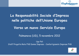 Ugo Poli: RSI e Servizio Europa di Confartigianato