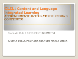 Storia del Clil e riferimenti normativi - Sciascia
